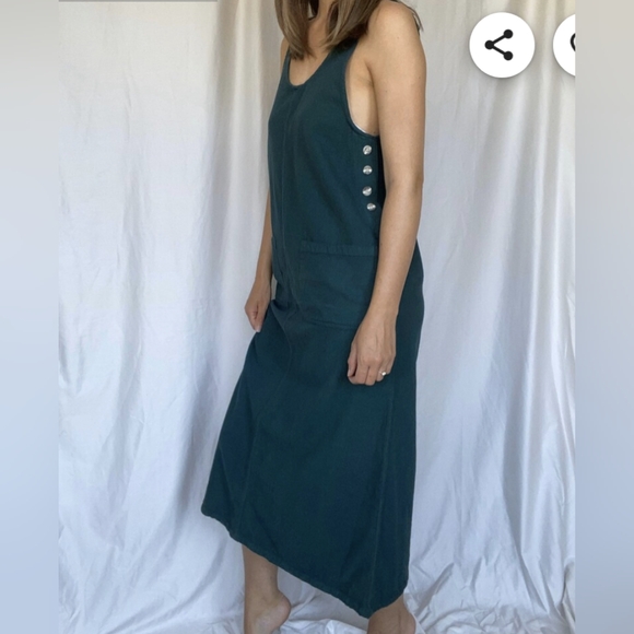 AMY K SU* side button closure tencel double front pocket jumper vintage 90's - Picture 11 of 11